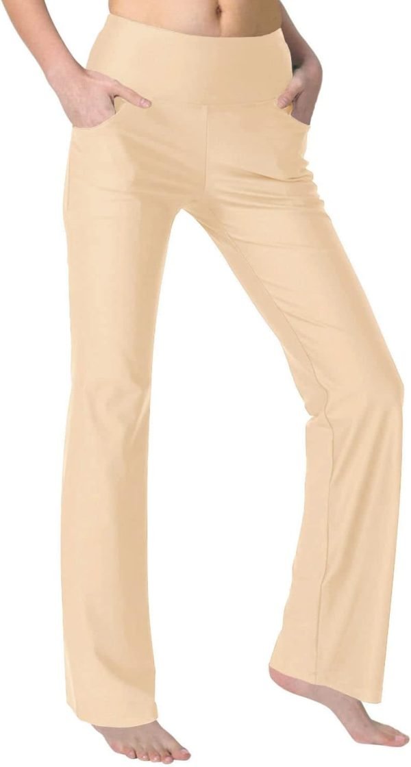 511CT2dqHHL._AC_SL1500 Jngrtsyjvip Fashion Bootcut Yoga Pants for Women with Pockets High Waisted Workout Running Pants Tummy Control Long Bootleg Work Pants