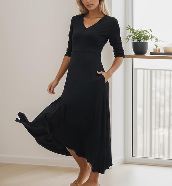 Jngrtsyjvip Fashion Dress for Women Casual Loose Beach Dresses with Pockets for 2024