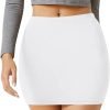 Jngrtsyjvip Fashion Womens Elastic Waist Mini Pencil Skirt - Cotton High Waist Above Knee Basic Bodycon Short Skirt Made in USA