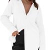 Jngrtsyjvip Fashion   Womens Button Down Shirts Dress Shirts Long Sleeve Blouses V Neck Solid Casual Tunics Tops with Pockets