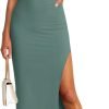 51EtqMMHmDL._AC_SL1500 Jngrtsyjvip Fashion Women's Sleeveless Bodycon Maxi Dress 2024 Mock Neck Ruched Side Slit Long Tank Dress