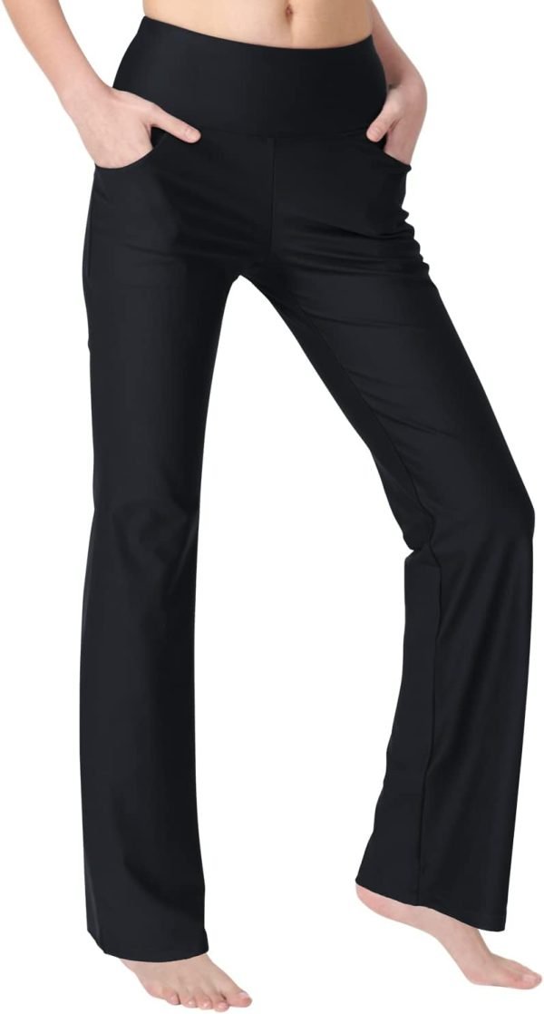 51FdhmIrbhL._AC_SL1500 Jngrtsyjvip Fashion Bootcut Yoga Pants for Women with Pockets High Waisted Workout Running Pants Tummy Control Long Bootleg Work Pants