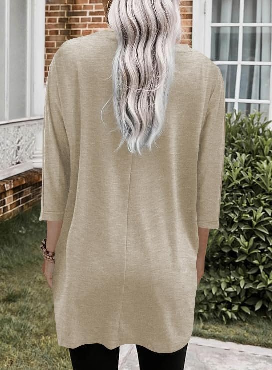 Jngrtsyjvip Fashion   Womens 3/4 Sleeve Tunics or Tops to Wear with Leggings Long Shirts Tops with Pockets