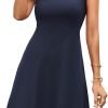 Jngrtsyjvip Fashion  Women Summer Slim Sleeveless Scoop Neck A-Line Flare Sun Dresses