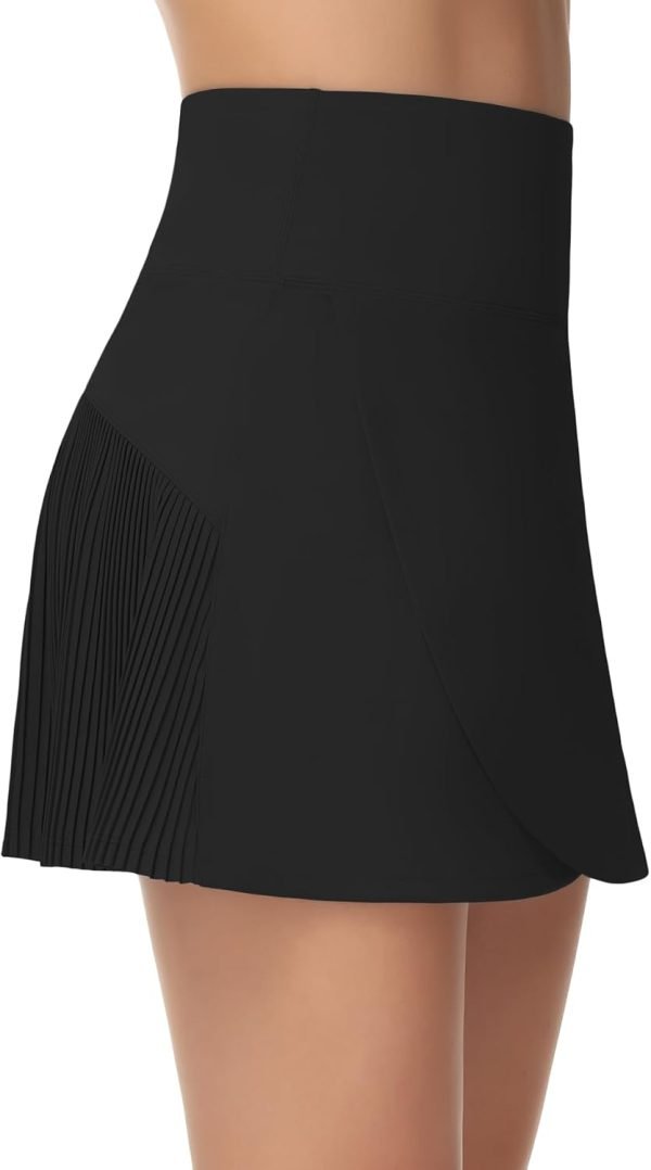 Jngrtsyjvip Fashion Women's High Waisted Tennis Skirts Crossover hemline Back Pleated Golf Skorts with Inner Shorts