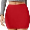 Jngrtsyjvip Fashion Womens Elastic Waist Mini Pencil Skirt - Cotton High Waist Above Knee Basic Bodycon Short Skirt Made in USA