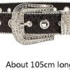 Jngrtsyjvip FashionWomens Rhinestones Studded Belts Bling Big Diamond Cowgirl Cowboy Waist Belt for Jeans Dresses Fit for 27"-39"