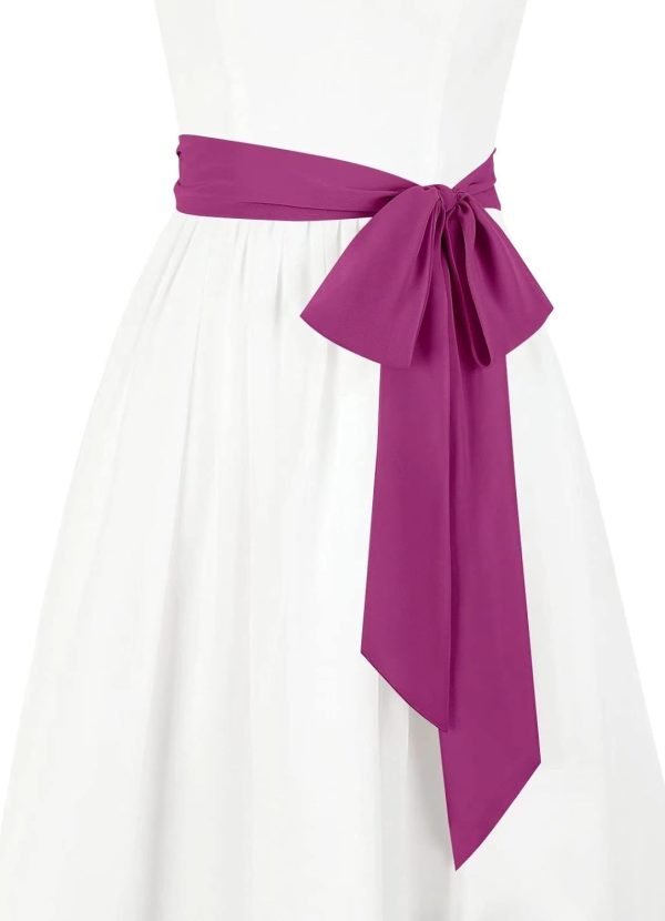 Jngrtsyjvip FashionWomen's Long Chiffon Sash Waist Belt For Bridal Wedding Bridesmaid Prom Formal Special Occasion Dresses Belt 3'' Wide