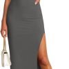 51TYHo8xwEL._AC_SL1500 Jngrtsyjvip Fashion Women's Sleeveless Bodycon Maxi Dress 2024 Mock Neck Ruched Side Slit Long Tank Dress
