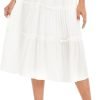 51XMQ-XmwzL._AC_SL1500 Jngrtsyjvip Fashion Women's High Waist Frill Trim A Line Swing Flowy Summer Midi Skirts