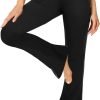 Jngrtsyjvip Fashion  Black Flare Pants for Women, Crossover Soft Bootcut Leggings