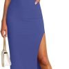 51fFdYV0acL._AC_SL1500 Jngrtsyjvip Fashion Women's Sleeveless Bodycon Maxi Dress 2024 Mock Neck Ruched Side Slit Long Tank Dress