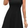 Jngrtsyjvip Fashion  Women Summer Slim Sleeveless Scoop Neck A-Line Flare Sun Dresses