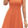 Jngrtsyjvip Fashion  Women Summer Slim Sleeveless Scoop Neck A-Line Flare Sun Dresses
