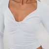 61-IKQAzewL._AC_SL1500 Jngrtsyjvip Fashion Womens Twisted Knot Long Sleeve T Shirts V Neck Basic Tee Cute Slim Tight Going Out Y2k Crop Fall Fashion Tops