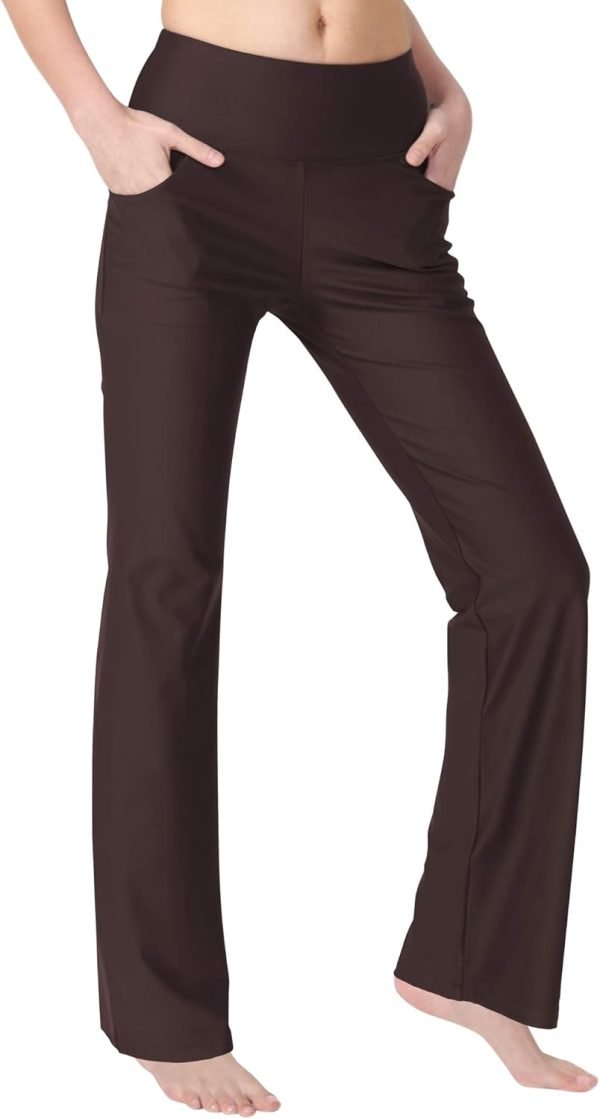 610YcGVBUYL._AC_SL1500 Jngrtsyjvip Fashion Bootcut Yoga Pants for Women with Pockets High Waisted Workout Running Pants Tummy Control Long Bootleg Work Pants