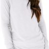 Jngrtsyjvip Fashion   Womens Long Sleeve Tops Casual Basics Fall Shirts Solid Crewneck T-Shirt