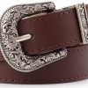 Jngrtsyjvip Fashion  Adjustable-Vintage-Western-Cowboy-Belt Women Men - Cowboy-Style Engraved-Buckle Belt for Jeans Pants Dresses