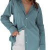 Jngrtsyjvip Fashion   Womens Button Down Shirts Dress Shirts Long Sleeve Blouses V Neck Solid Casual Tunics Tops with Pockets