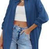 Jngrtsyjvip Fashion   Womens Oversized Button Down Shirts Casual Loose Long Sleeve Solid Lapel Long Blouses Tops with Pockets