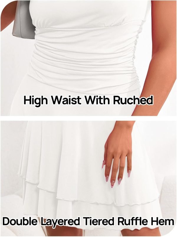 Jngrtsyjvip Fashion  Women's 2024 Summer Strapless Tube Dress Sexy Off Shoulder Ruffle Tiered Flowy Mini Dresses