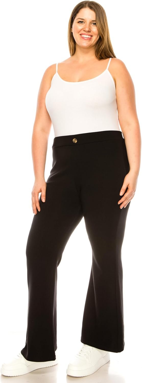 616oqwB0rOL._AC_SL1500 Jngrtsyjvip Fashion Women's Rise Culottes Casual Wide Pants Solid Palazzo One Size Trouser Pants