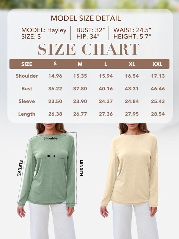 Jngrtsyjvip Fashion   Womens Long Sleeve Round Neck Shirts Basic Tee Fall Tops Outfits Clothes 2024