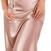 Jngrtsyjvip Fashion Womens Satin Nightgown Sexy Lingerie Sleepwear Spaghetti Strap Cowl Neck Elegant Long Slip Satin Silk Midi Dress