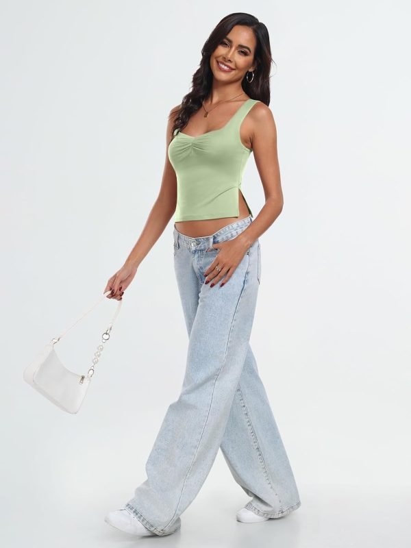 Jngrtsyjvip Fashion Womens Crop Tank Tops Cute Backless Tops Going Out Outfits Y2k Summer Trendy Clothes Basics Clothing