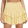 Jngrtsyjvip FashionWomen's Cute High Waist Ruffle Mini Skirt Layered Ruffle Hem Flared Flowy Casual Swing Beach Mini Short Skirt