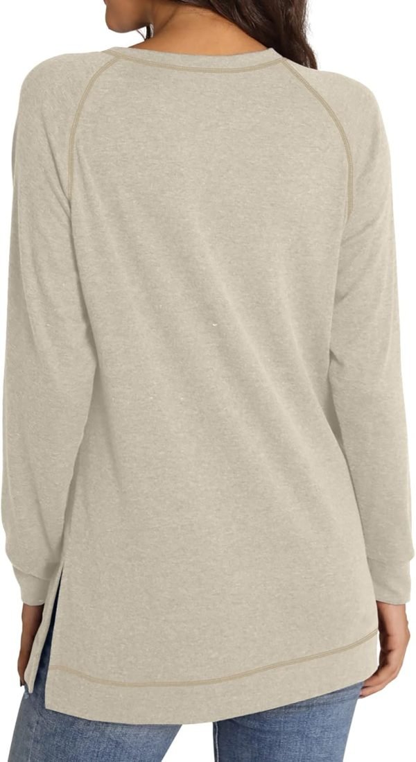 Jngrtsyjvip Fashion  Womens Casual Long Sleeve T Shirts Casual Blouses Trendy Tops Side Split Tunics