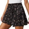 Jngrtsyjvip Fashion Shorts for Women Casual Boho Floral Skorts Ruffle Mini Skirts Running Tennis Butterfly Shorts Chiffon Shorts