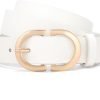 Jngrtsyjvip Fashion  Women Leather Belt for Jeans Pants Dress Fashion Ladies Belts with Gold Buckle White Waist Belt Small to Plus Size