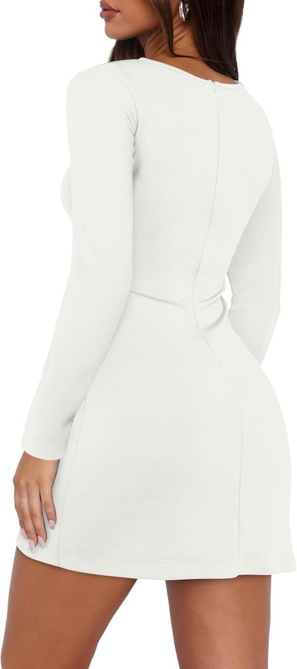 61BGLg1ejVL._AC_SL1500 Jngrtsyjvip Fashion Women's Long Sleeve Boat Neck Mini Dress Slim Fit Party Club Bodycon Dresses