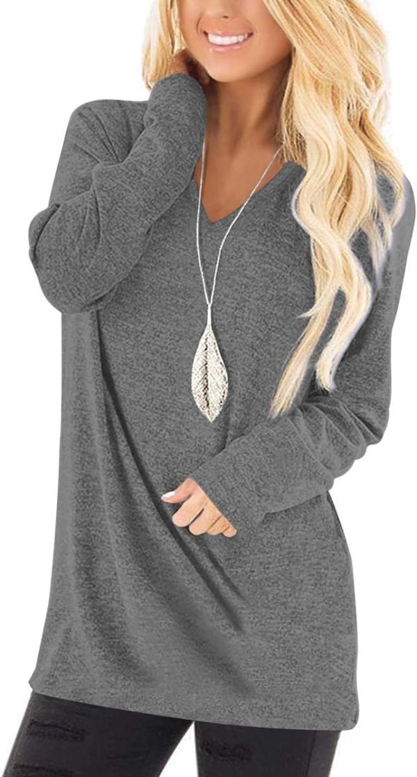 Jngrtsyjvip Fashion   Tops to Wear with Leggings Long Sleeve V Neck T Shirts Casual Loose Fit