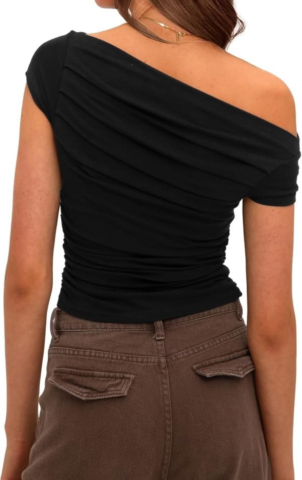 61DQ4n0YcmL._AC_SL1500 Jngrtsyjvip Fashion Women's Summer Cap Sleeve Boat Neck Off Shoulder Top Going Out Slim Fit Tops Y2K Tight Shirts