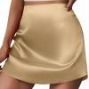 61DrsiJ-h-L._AC_SL1500 Jngrtsyjvip Fashion Women's Mini Skirts Casual High Waisted Stain Silk A-Line Zipper Summer Short Skirt Party Skirts