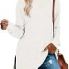 Jngrtsyjvip Fashion  Womens Casual Long Sleeve T Shirts Casual Blouses Trendy Tops Side Split Tunics