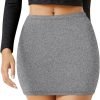 Jngrtsyjvip Fashion Womens Elastic Waist Mini Pencil Skirt - Cotton High Waist Above Knee Basic Bodycon Short Skirt Made in USA