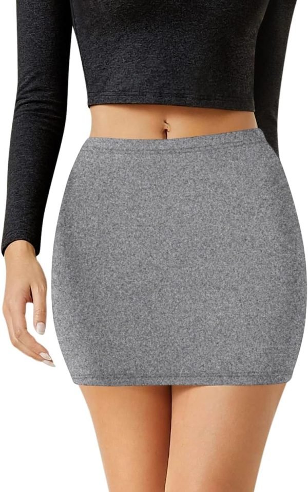 Jngrtsyjvip Fashion Womens Elastic Waist Mini Pencil Skirt - Cotton High Waist Above Knee Basic Bodycon Short Skirt Made in USA