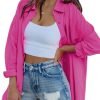 Jngrtsyjvip Fashion   Womens Oversized Button Down Shirts Casual Loose Long Sleeve Solid Lapel Long Blouses Tops with Pockets