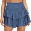 Jngrtsyjvip FashionWomen's Cute High Waist Ruffle Mini Skirt Layered Ruffle Hem Flared Flowy Casual Swing Beach Mini Short Skirt