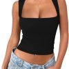 61JRm6sFw8L._AC_SL1500 Jngrtsyjvip Fashion Women's Square Neck Going Out Crop Tops Double Lined Cute Basic Tank Tops 2024 Clothes