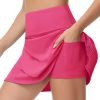 Jngrtsyjvip Fashion Women's High Waisted Tennis Skirts Crossover hemline Back Pleated Golf Skorts with Inner Shorts