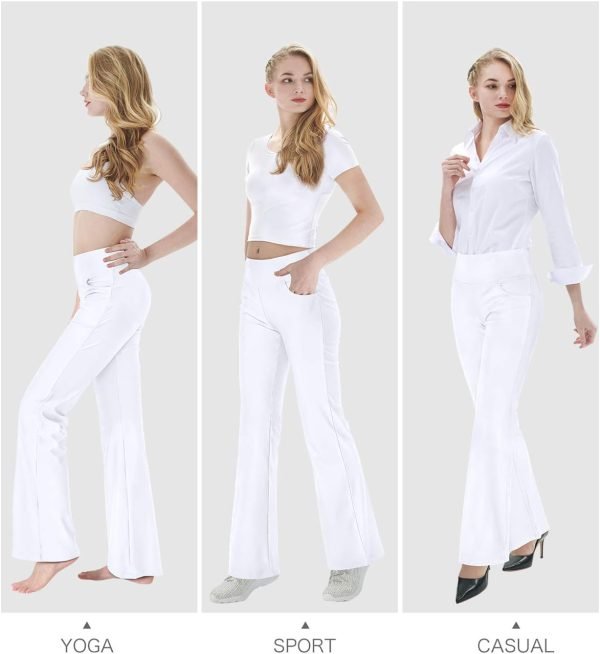 61LBMgjXNOL._AC_SL1500 Jngrtsyjvip Fashion Bootcut Yoga Pants for Women with Pockets High Waisted Workout Running Pants Tummy Control Long Bootleg Work Pants