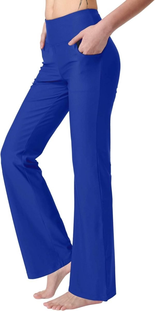 61LX0OV-WvL._AC_SL1500 Jngrtsyjvip Fashion Bootcut Yoga Pants for Women with Pockets High Waisted Workout Running Pants Tummy Control Long Bootleg Work Pants