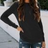 Jngrtsyjvip Fashion   Womens Long Sleeve Tops Casual Basics Fall Shirts Solid Crewneck T-Shirt