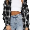 Jngrtsyjvip Fashion   Womens Button Down Flannel Shirts Long Sleeve Plaid Shackets Business Casual Blouse Top