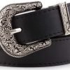 Jngrtsyjvip Fashion  Adjustable-Vintage-Western-Cowboy-Belt Women Men - Cowboy-Style Engraved-Buckle Belt for Jeans Pants Dresses