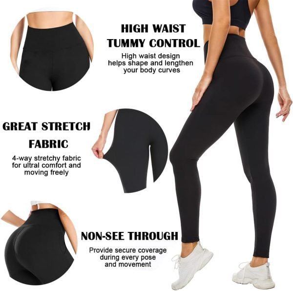 Jngrtsyjvip Fashion Soft Leggings for Women - High Waisted Tummy Control No See Through Workout Yoga Pants